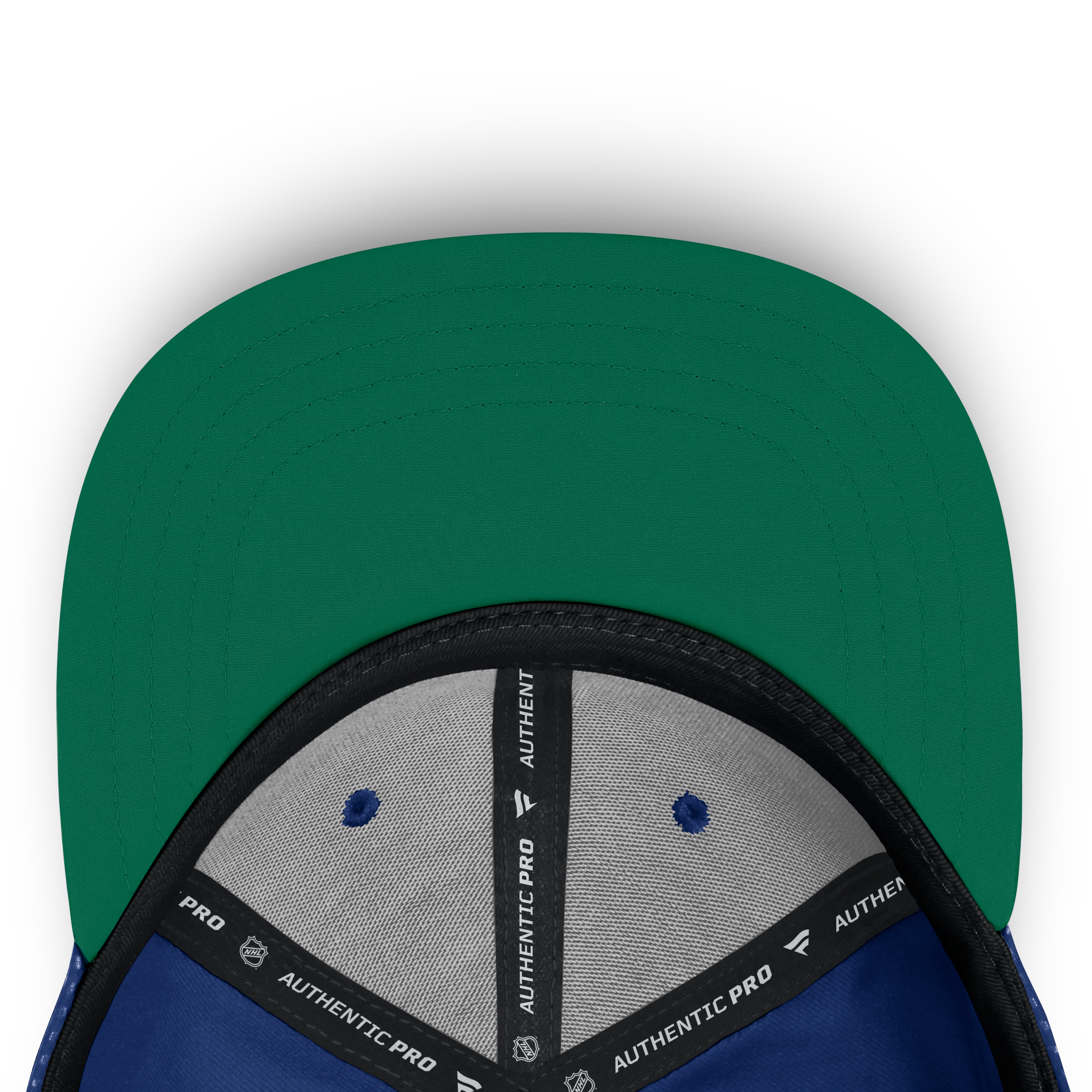 Men's Fanatics Blue Vancouver Canucks Authentic Pro Rink Square Visor Snapback Hat