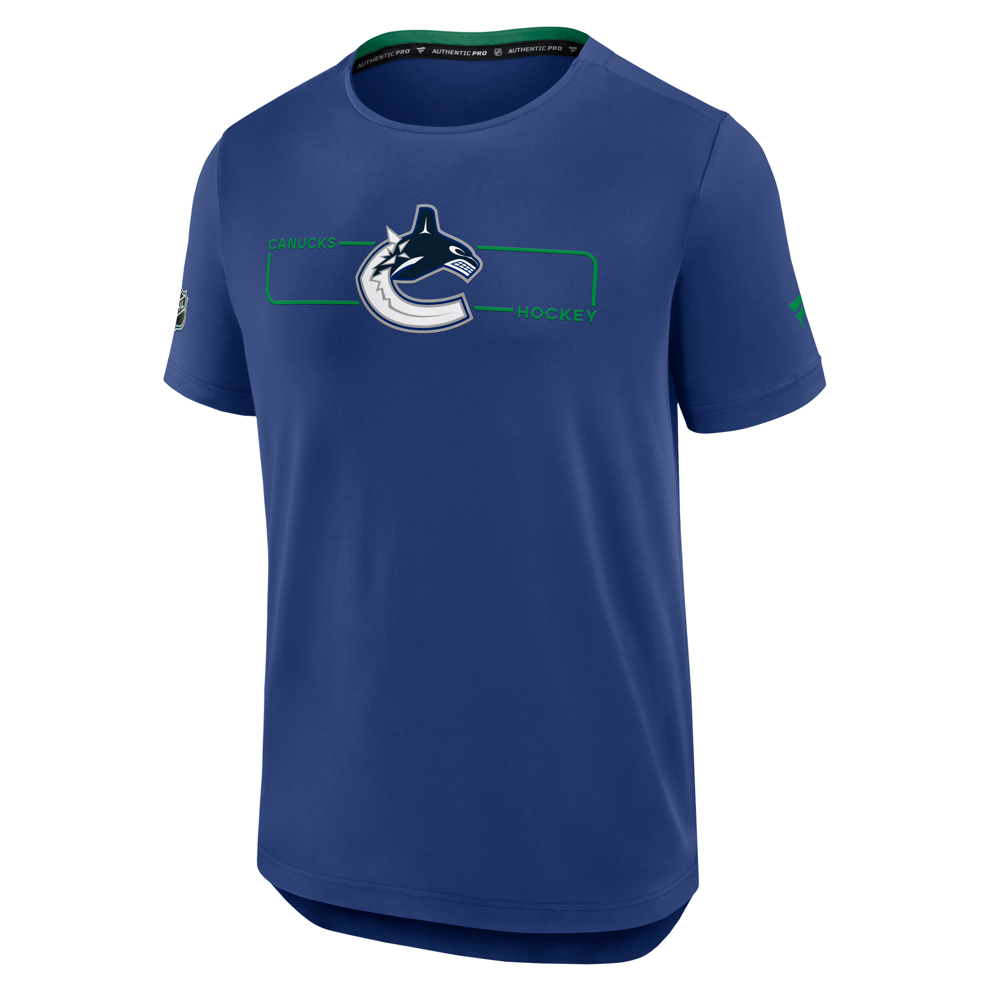 T-shirt authentique Pro Rink Tech bleu Fanatics Vancouver Canucks pour homme