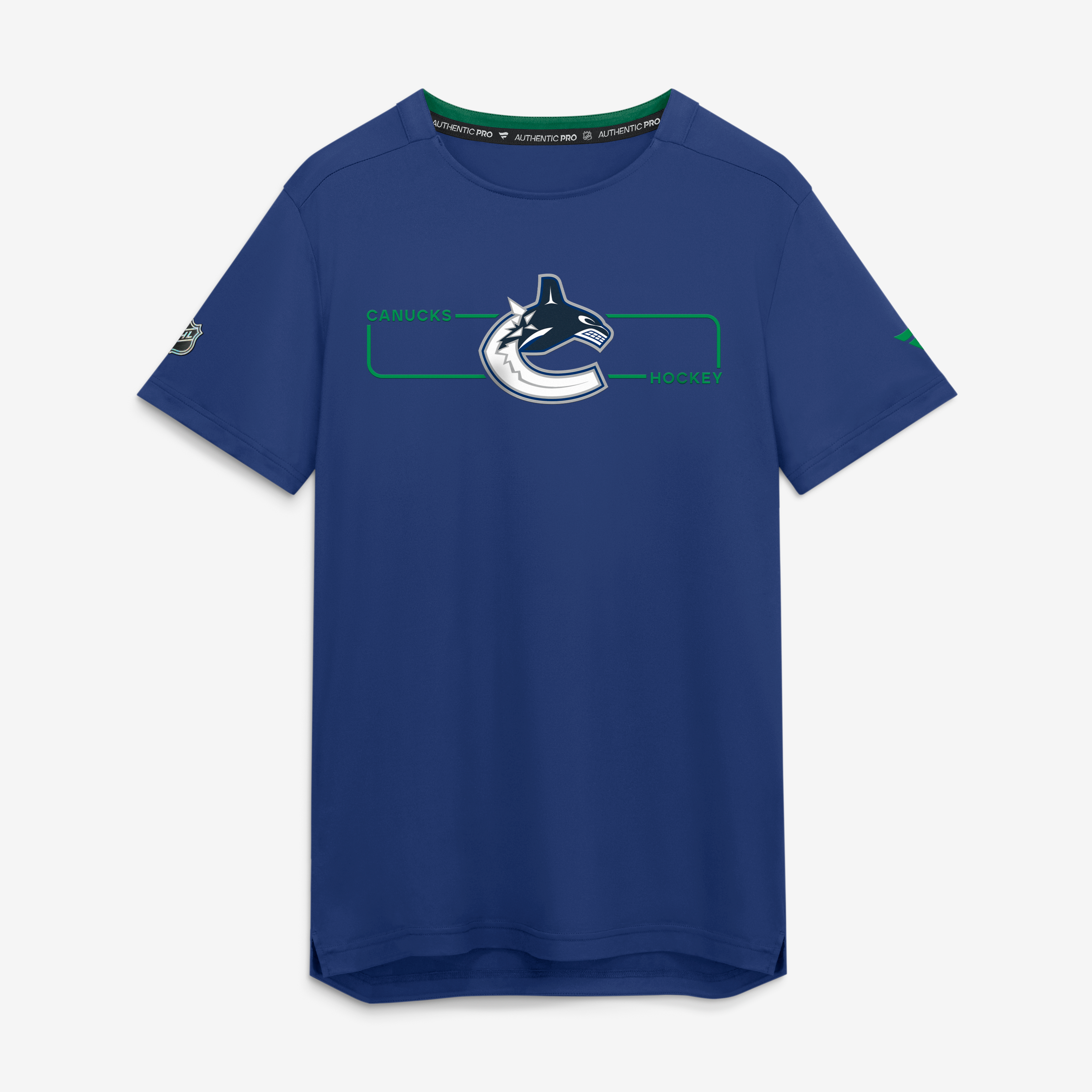 Men's Fanatics Blue Vancouver Canucks Authentic Pro Rink Tech T-Shirt