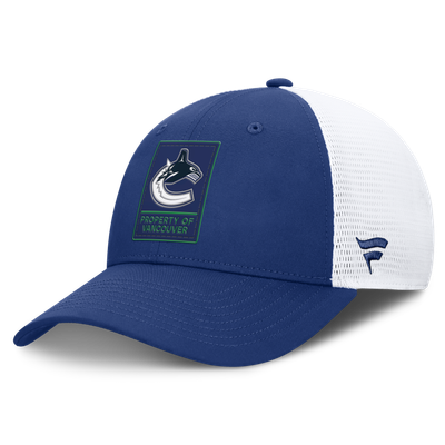 Vancouver Canucks Fanatics Authentic Pro Train Adjustable Meshback Hat - Blue