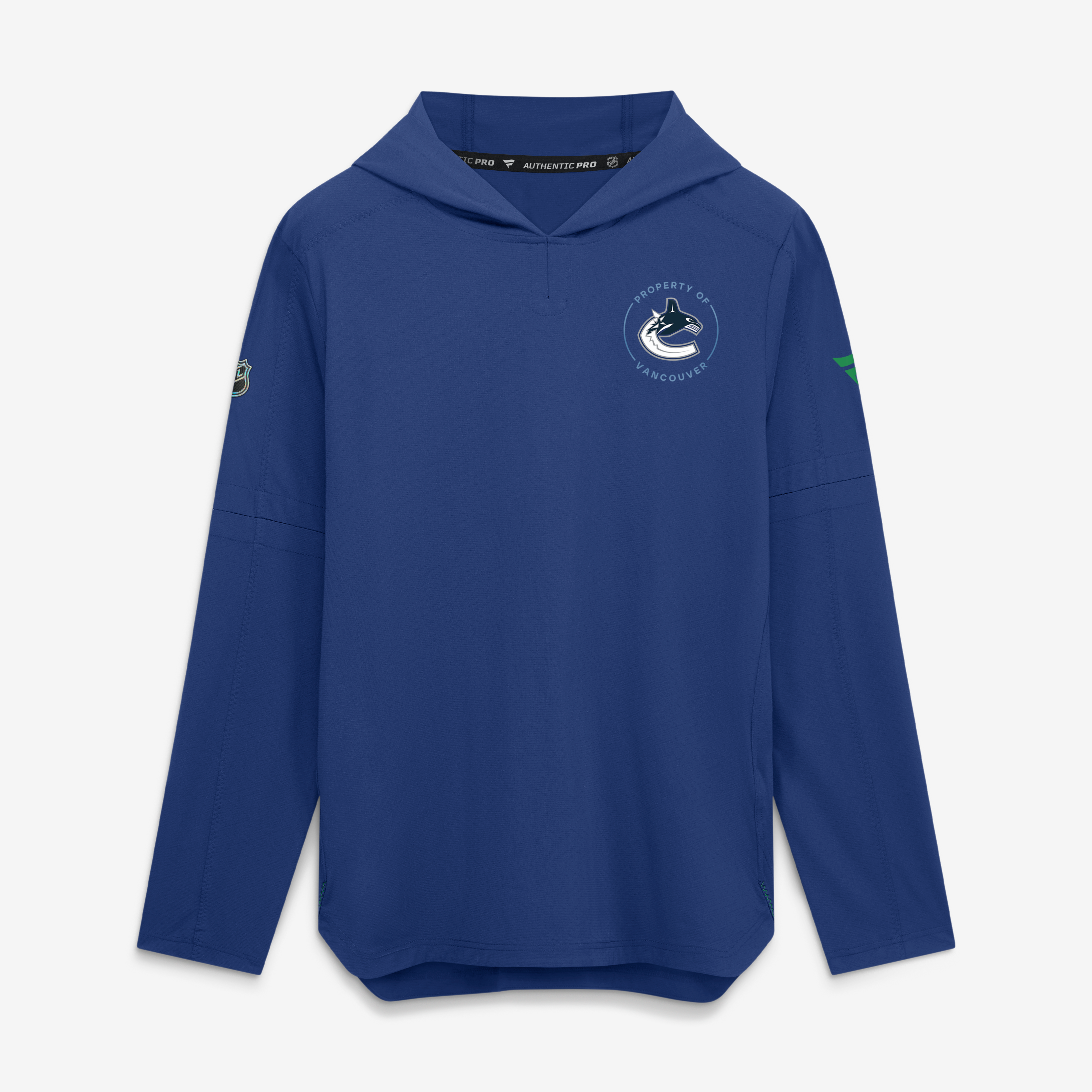 Sweat à capuche léger Fanatics Blue Vancouver Canucks Authentic Pro Train pour homme