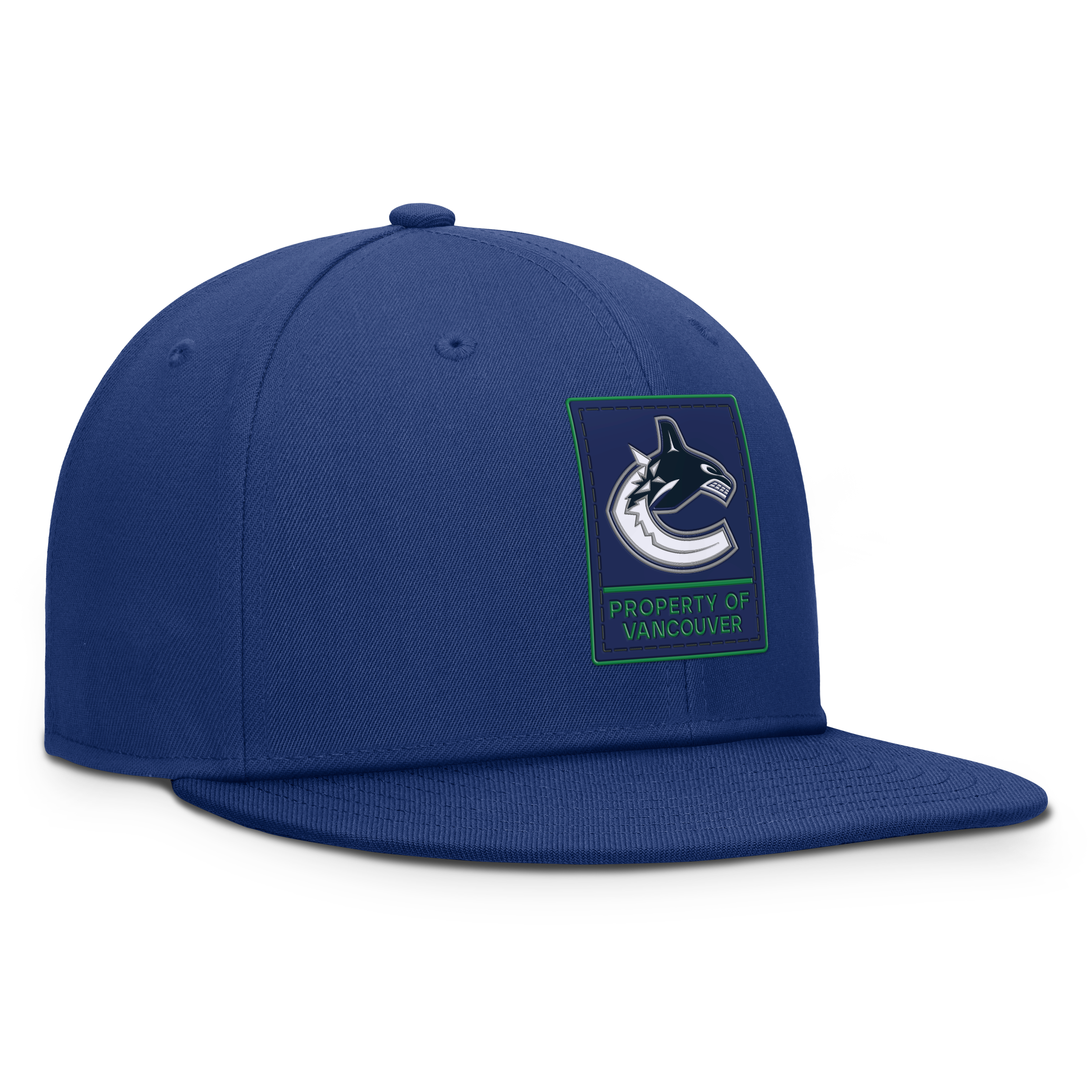 Men's Fanatics Blue Vancouver Canucks Authentic Pro Train Snapback Hat