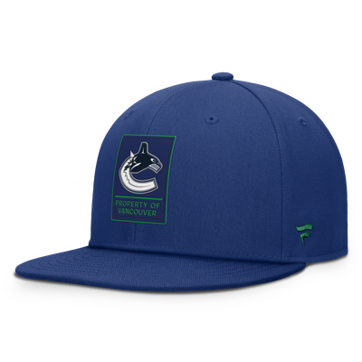 Men's Vancouver Canucks Fanatics Blue Authentic Pro Train Snapback Hat