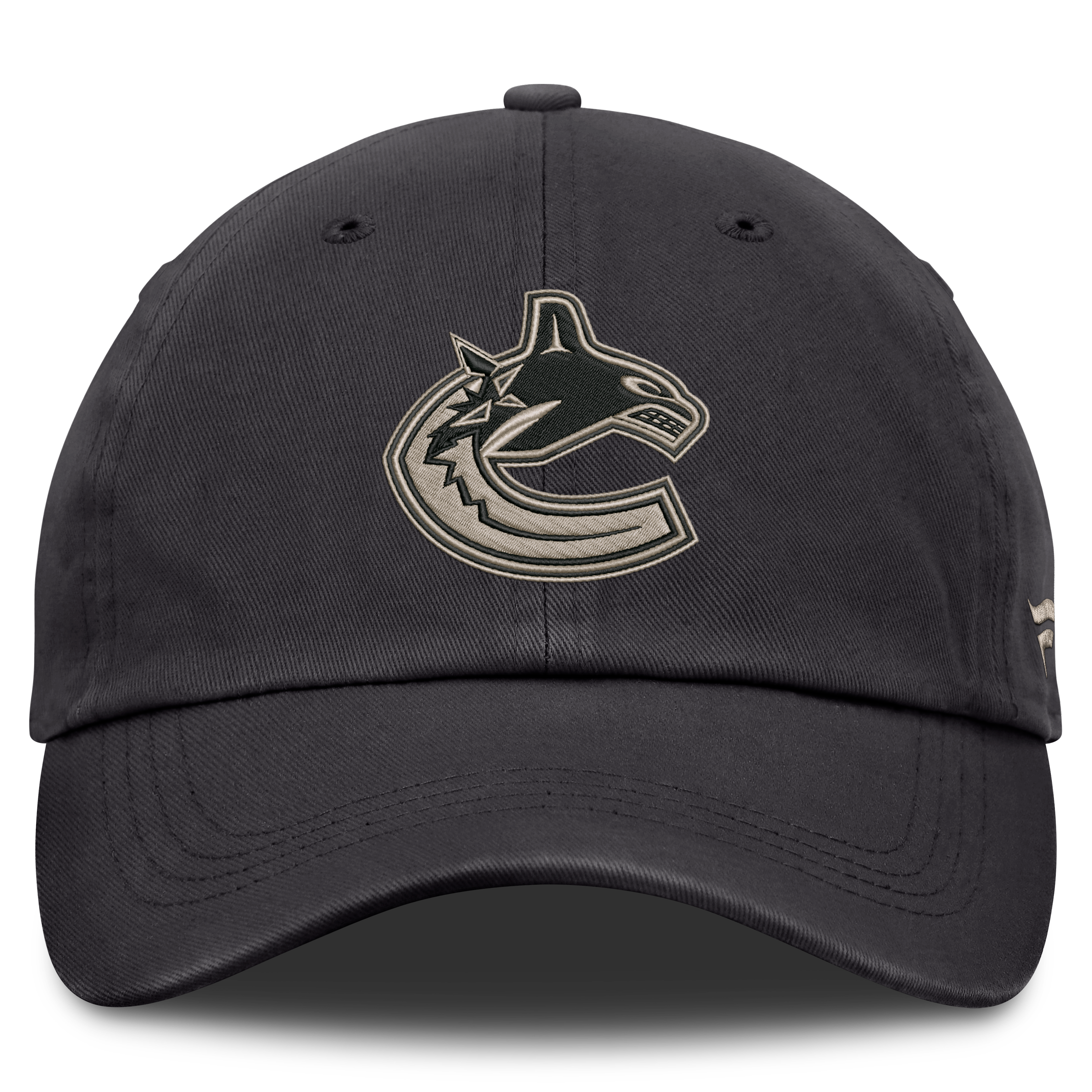Casquette Fanatics Charcoal Vancouver Canucks Authentic Pro Road Soft Wash non structurée et ajustable pour homme