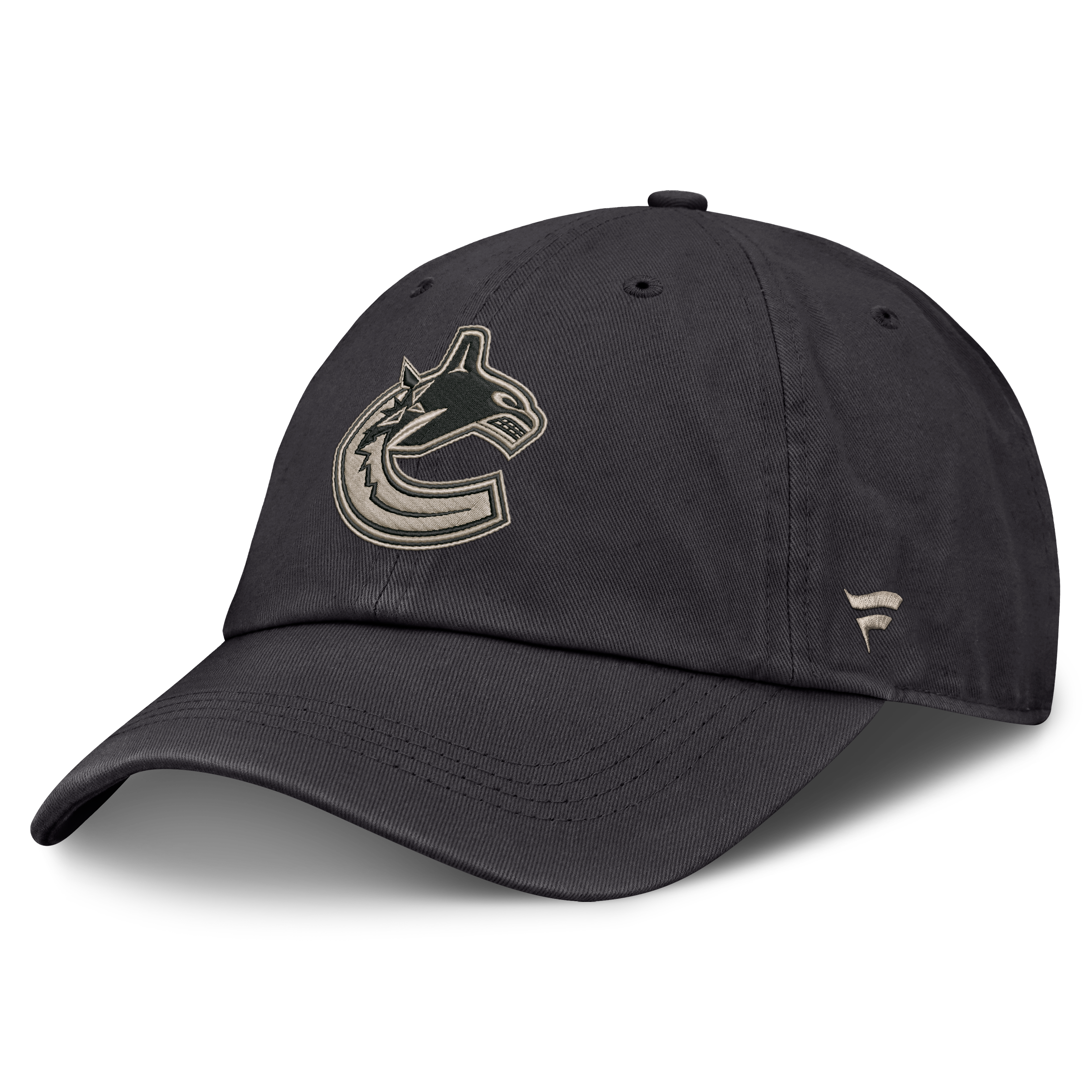 Men's Fanatics Charcoal Vancouver Canucks Authentic Pro Road Soft Wash Unstructured Adjustable Hat