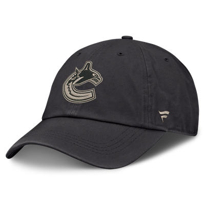 Men's Vancouver Canucks Fanatics Charcoal Authentic Pro Road Soft Wash Unstructured Adjustable Hat