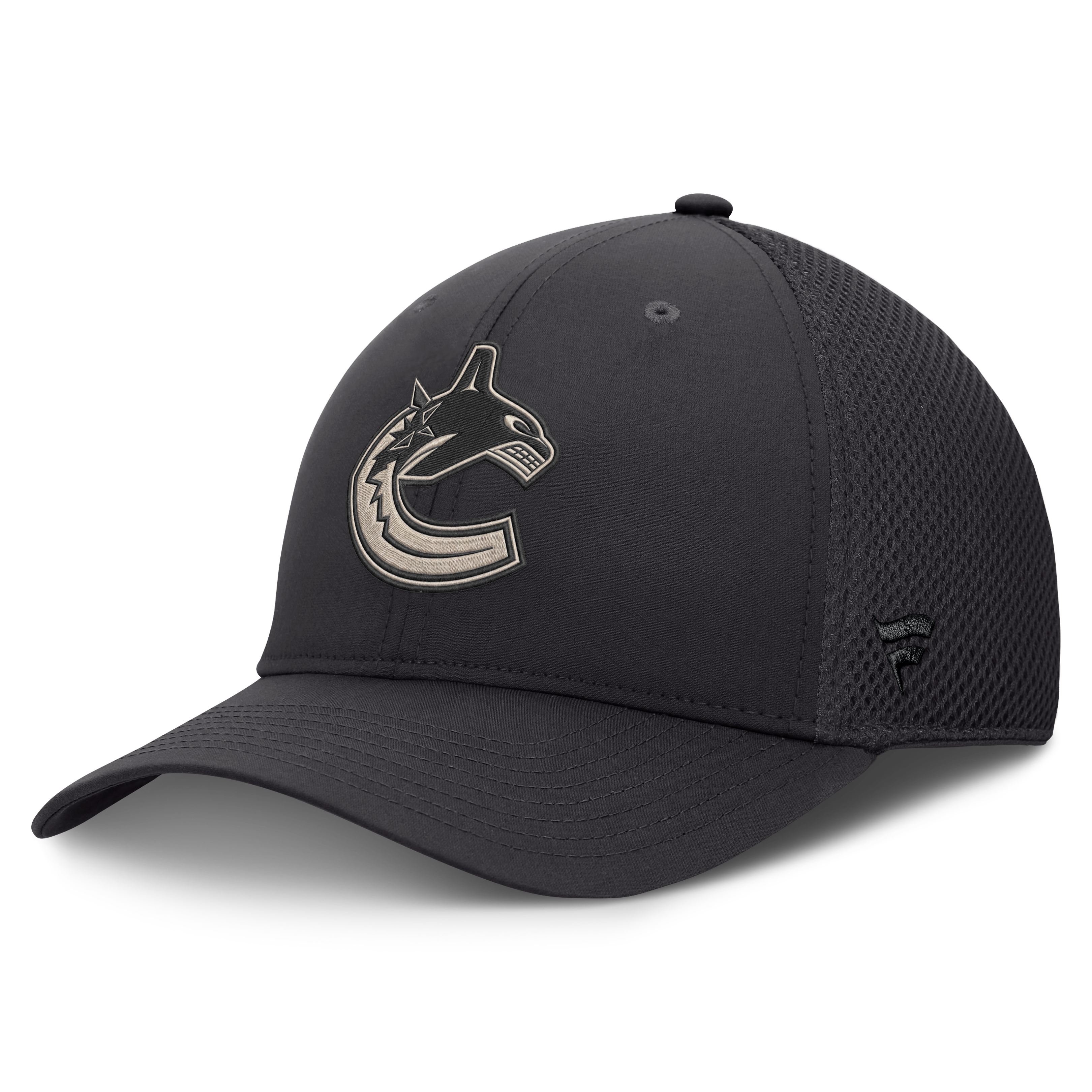 Casquette extensible à dos en maille couleur anthracite des Canucks de Vancouver (Fanatics) pour homme