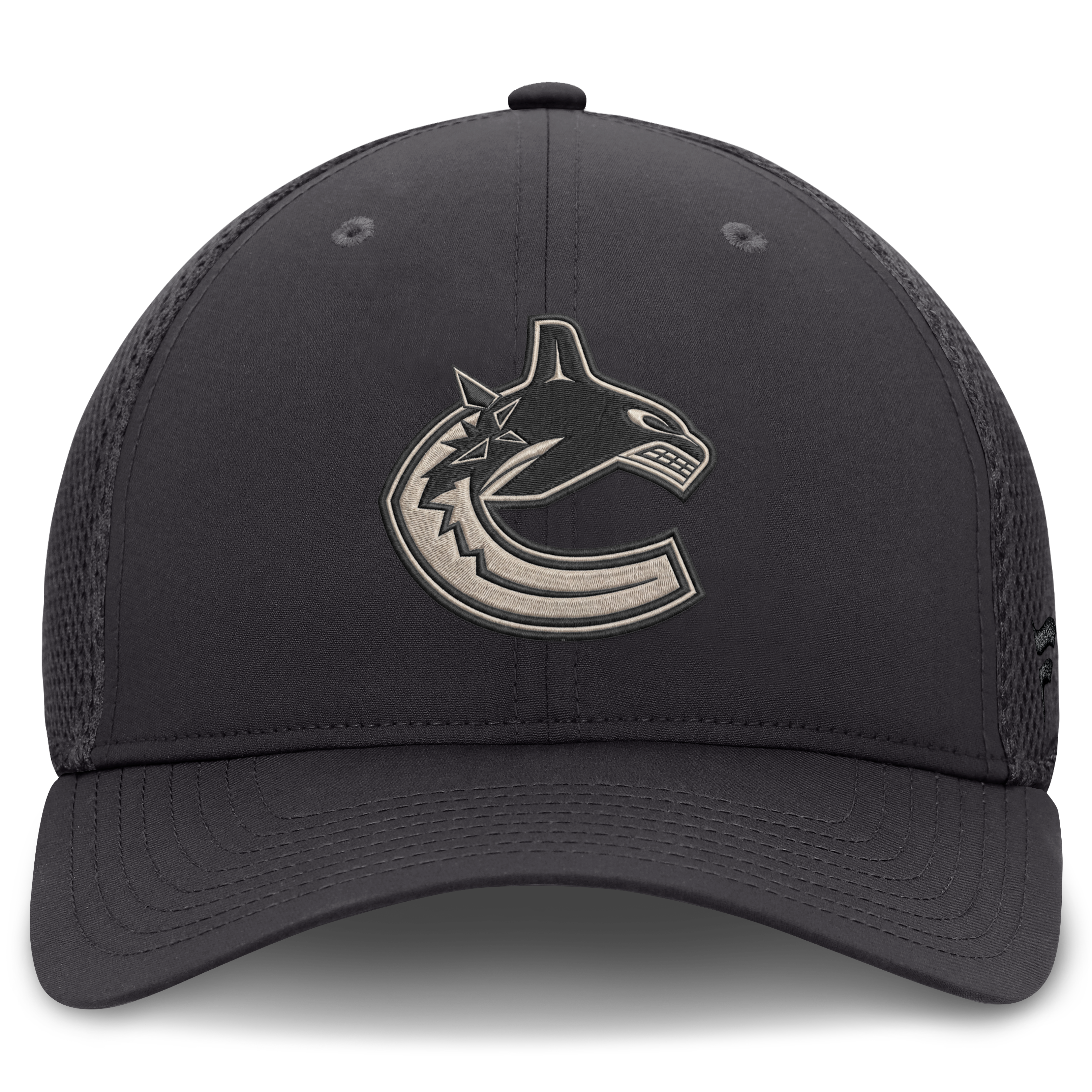 Casquette extensible à dos en maille couleur anthracite des Canucks de Vancouver (Fanatics) pour homme