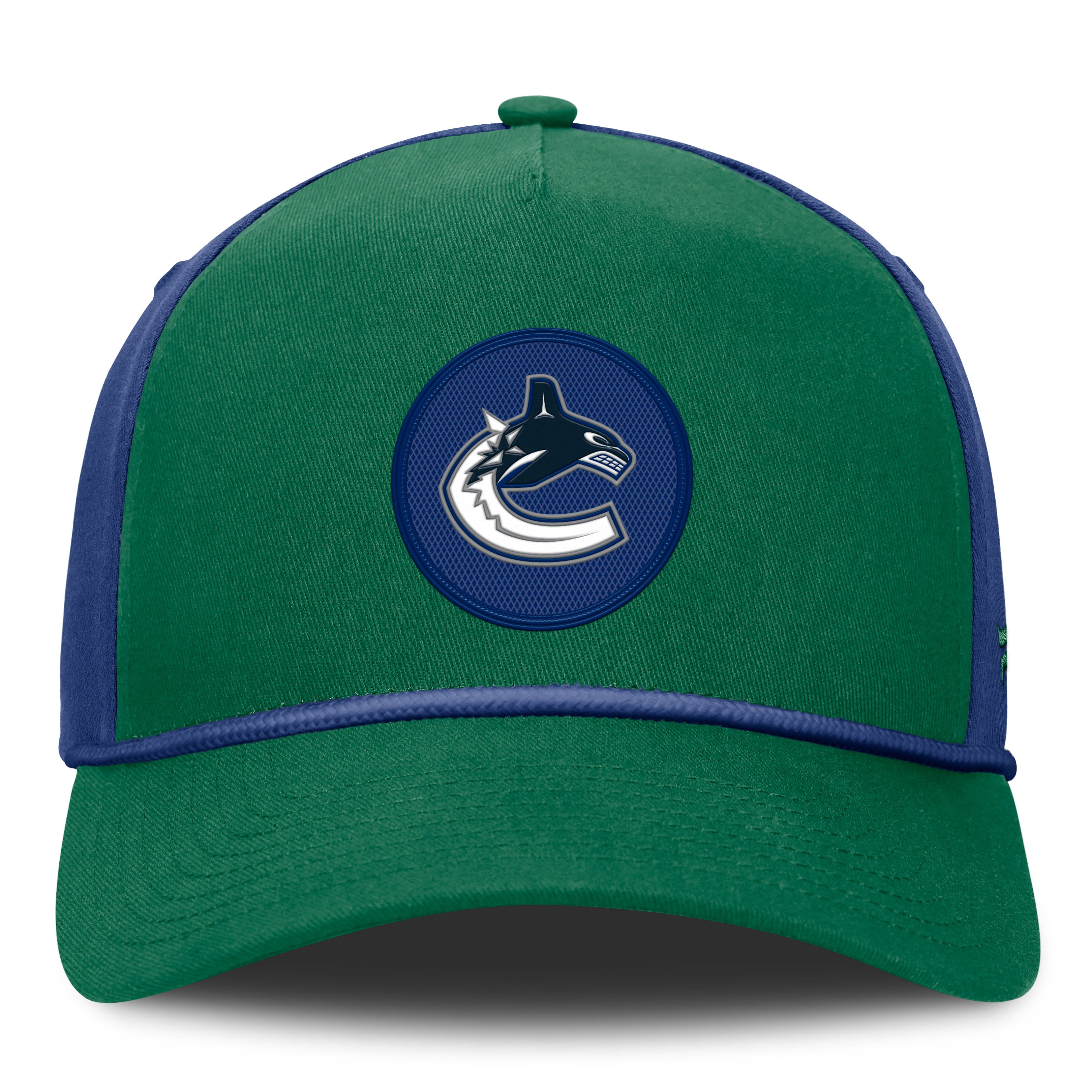 Men's Fanatics Green/Blue Vancouver Canucks Authentic Pro Rink A-Frame Adjustable Hat