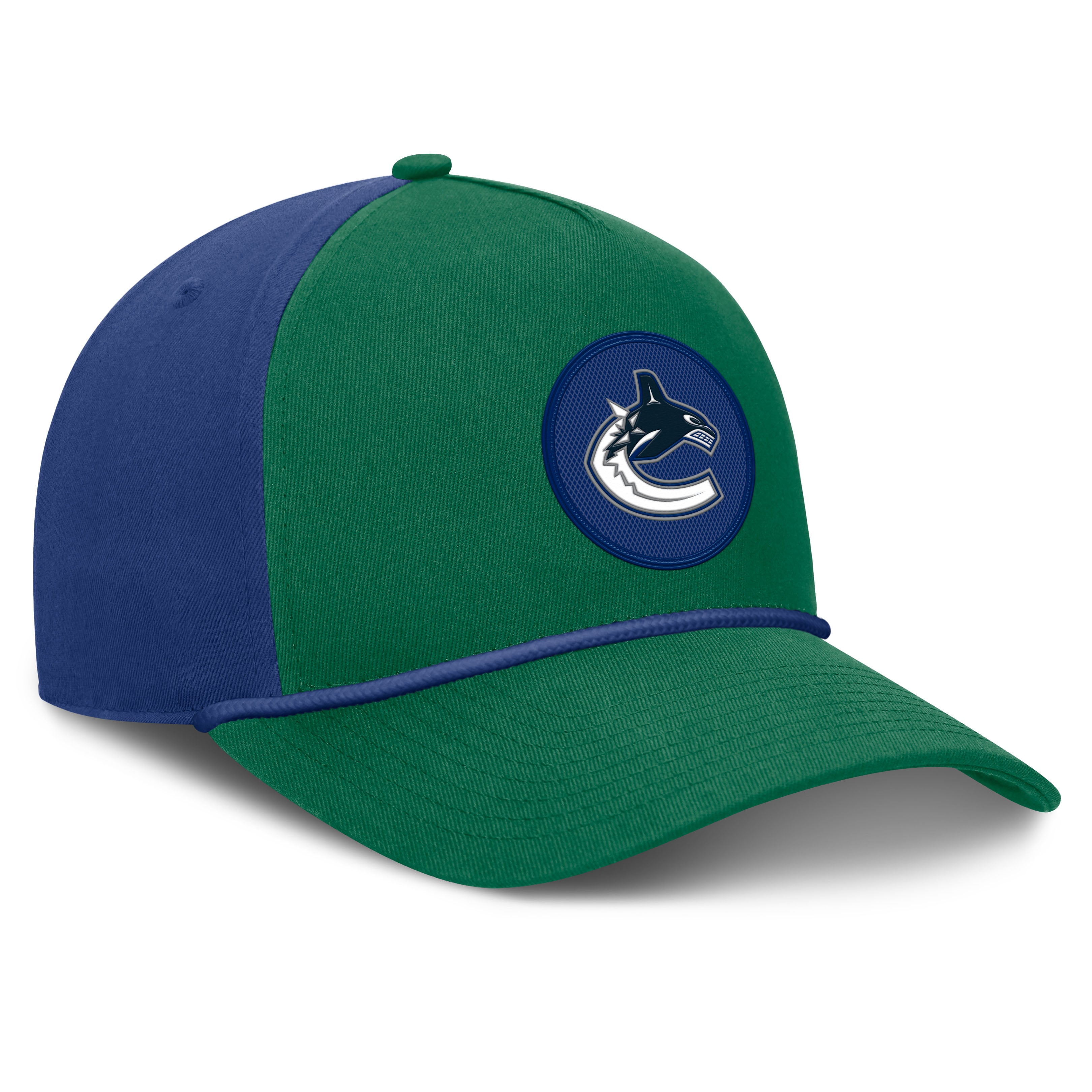 Men's Fanatics Green/Blue Vancouver Canucks Authentic Pro Rink A-Frame Adjustable Hat