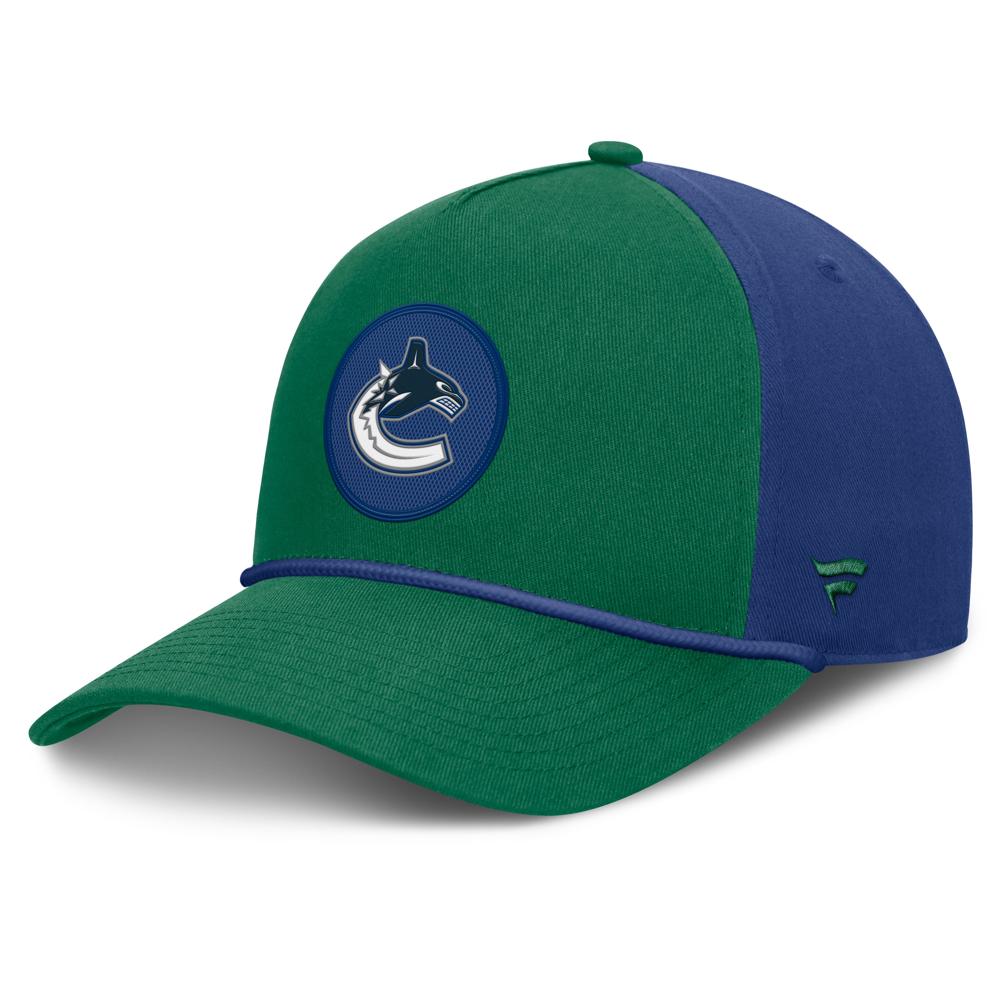 Men's Fanatics Green/Blue Vancouver Canucks Authentic Pro Rink A-Frame Adjustable Hat