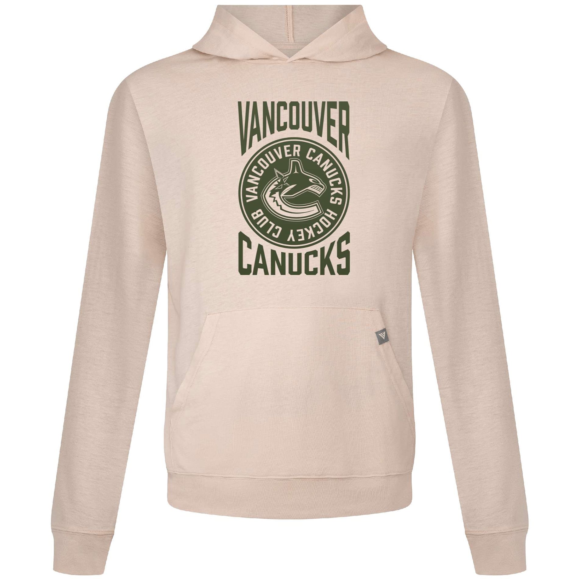 Sweat à capuche Delta Relay Stamp des Vancouver Canucks pour hommes Levelwear Oatmeal