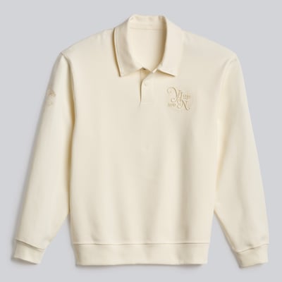 Men's Vancouver Canucks lululemon Coconut Ivory Smooth Double-Knit Long-Sleeve Polo