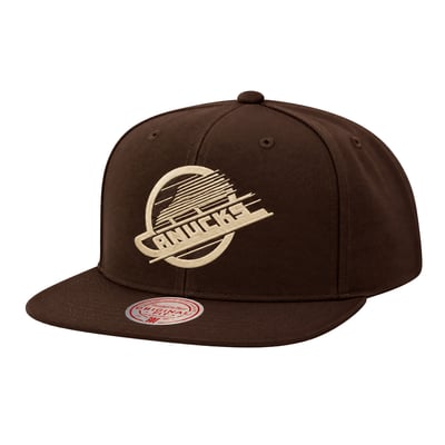 Men's Vancouver Canucks  Mitchell & Ness Brown Fashion Basics Snapback Hat