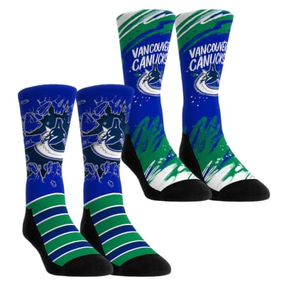  Vancouver Canucks Rock Em Unisex Ice Breaker Two-Pack Crew Socks Set - Blue