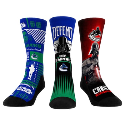  Vancouver Canucks Rock Em Unisex Star Wars Three-Pack Crew Socks Set - Blue