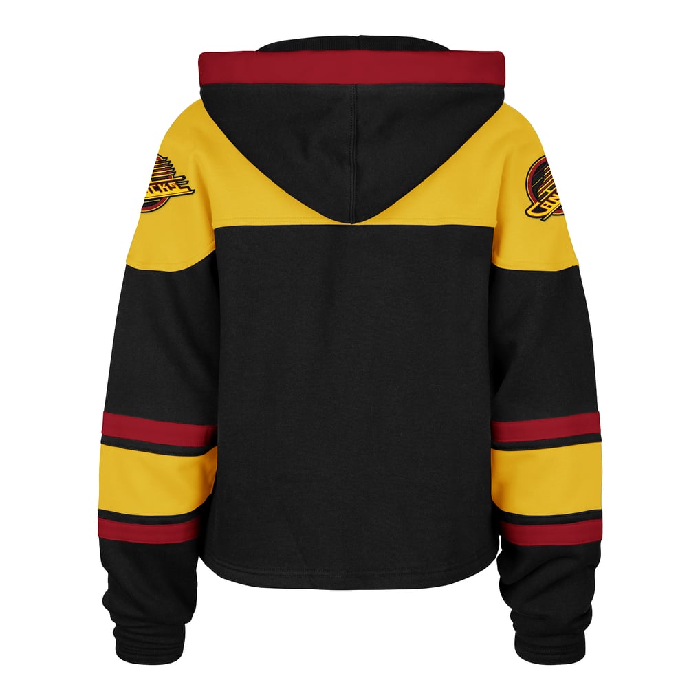 Women's Vancouver Canucks '47 Black Cropped Superior Lacer Pullover Hoodie