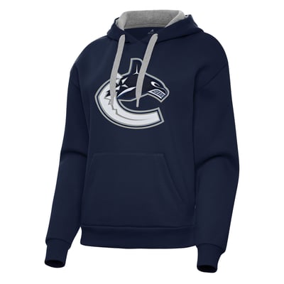 Vancouver Canucks Antigua Women's Victory Pullover Hoodie - Navy