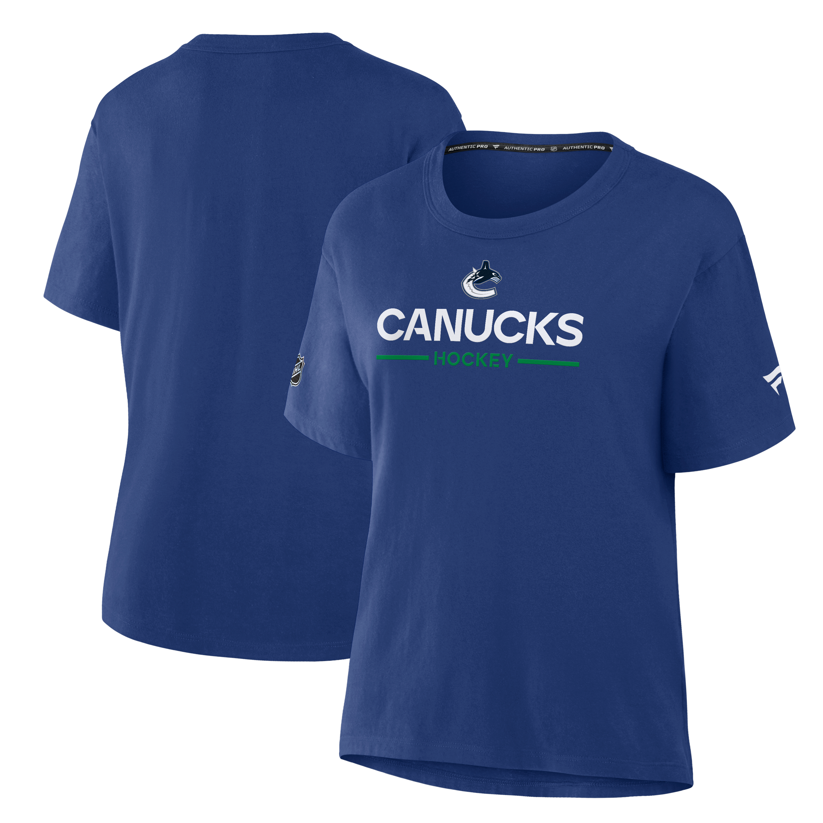T-shirt bleu authentique pour femme Fanatics des Vancouver Canucks