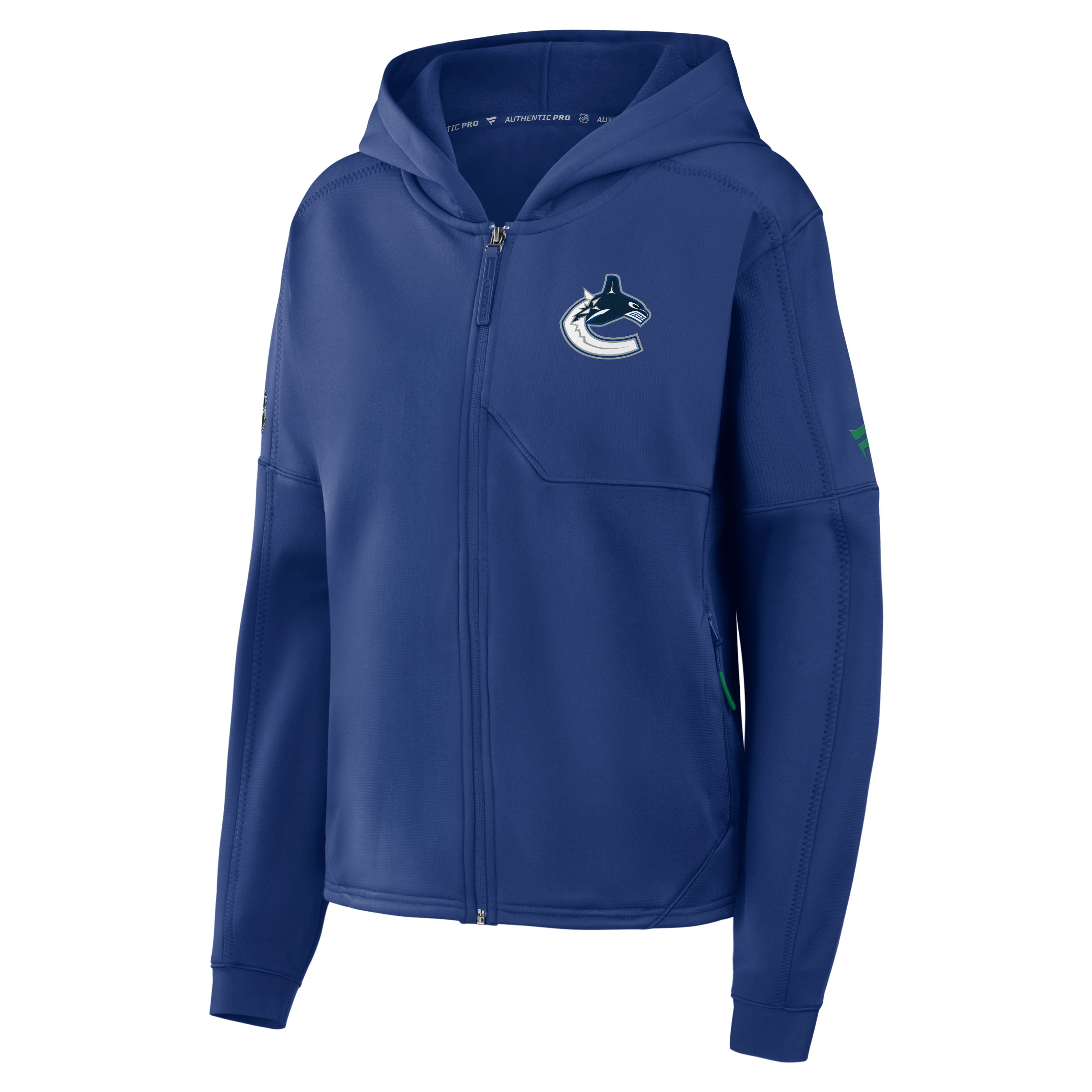 Women's Fanatics Blue Vancouver Canucks Authentic Pro Rink Full-Zip Hoodie