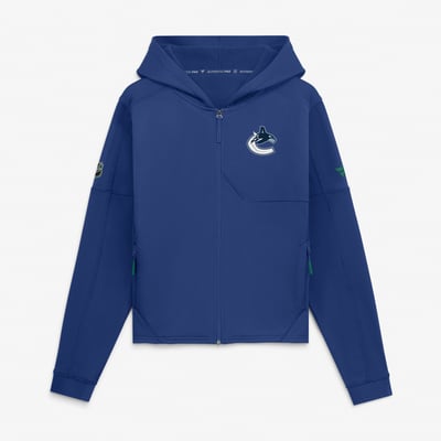 Women's Vancouver Canucks Fanatics Blue Authentic Pro Rink Full-Zip Hoodie