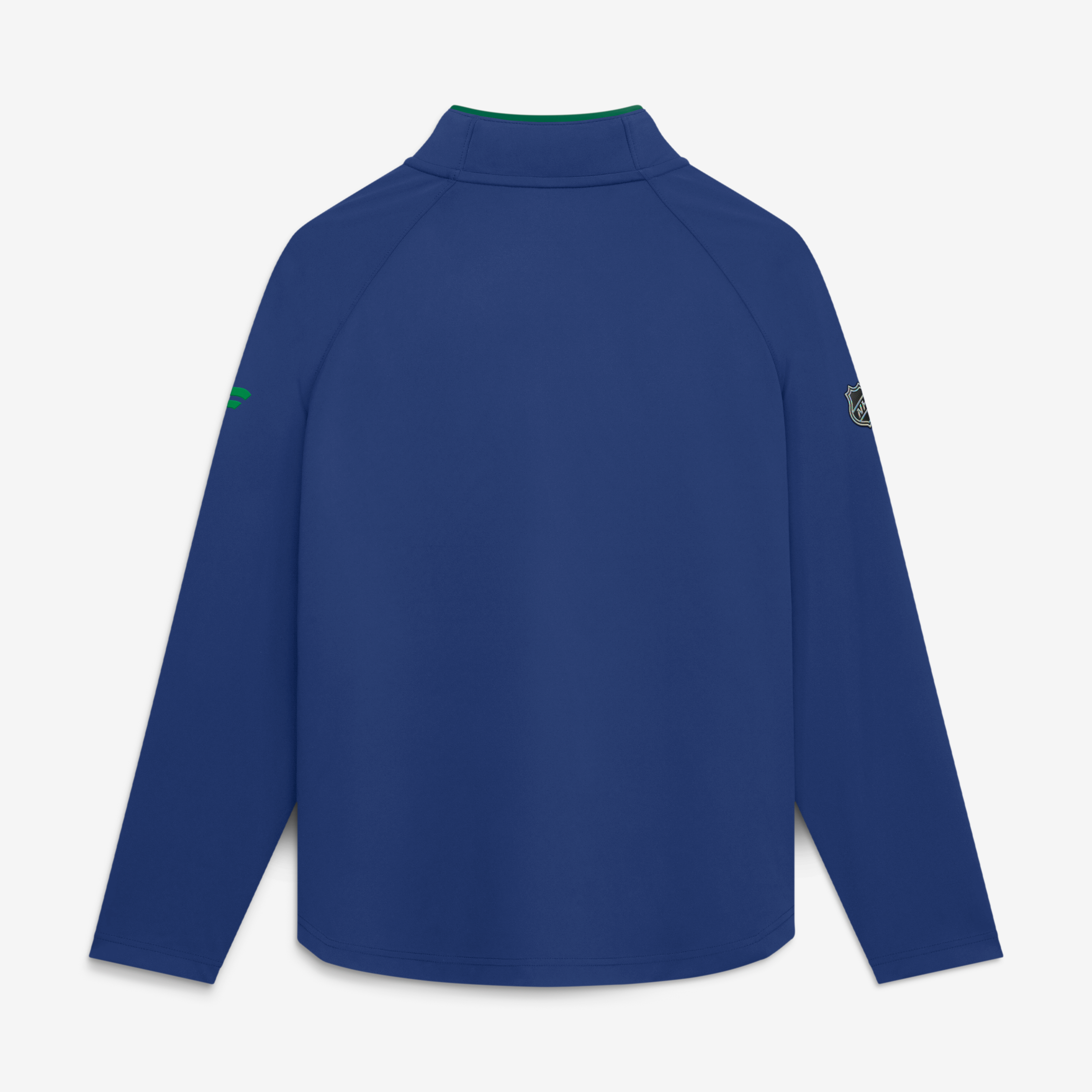 Women's Fanatics Blue Vancouver Canucks Authentic Pro Rink Raglan Lightweight Quarter-Zip Pullover