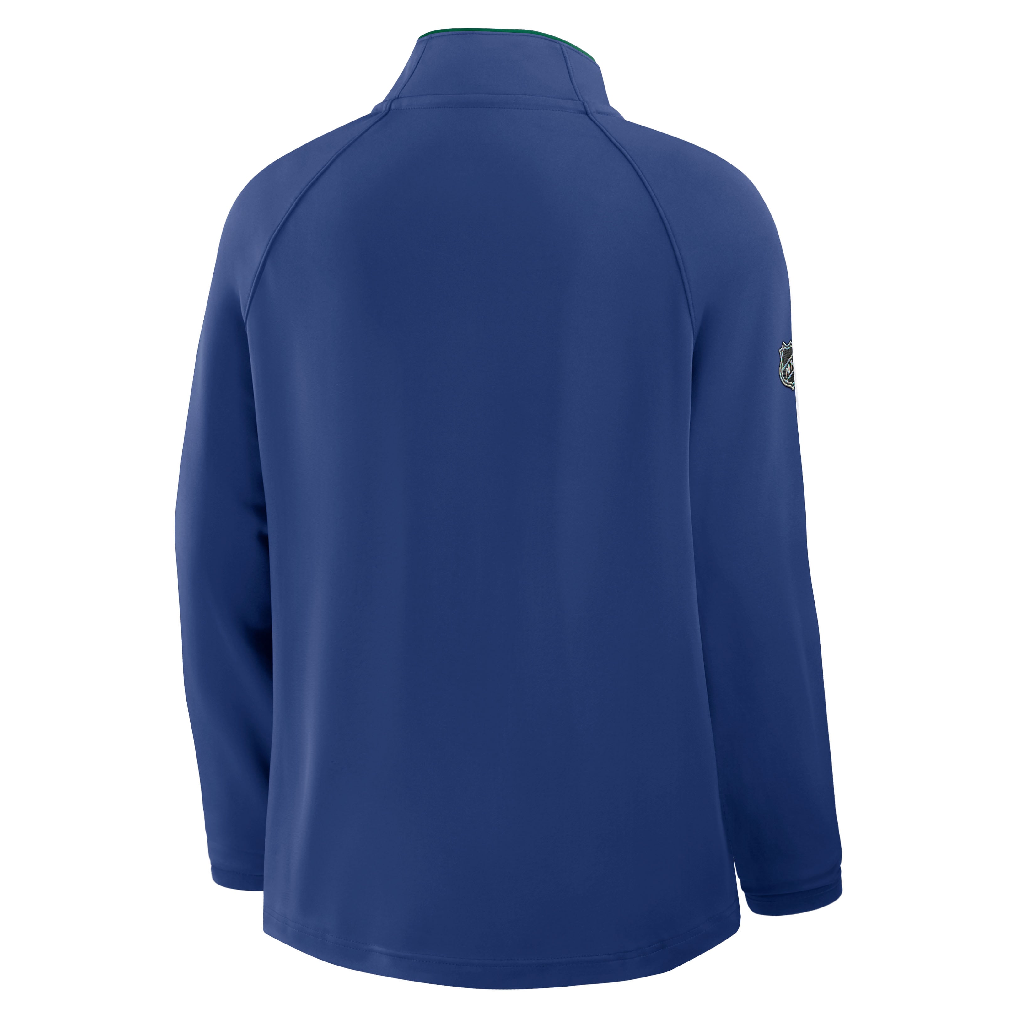 Women's Fanatics Blue Vancouver Canucks Authentic Pro Rink Raglan Lightweight Quarter-Zip Pullover
