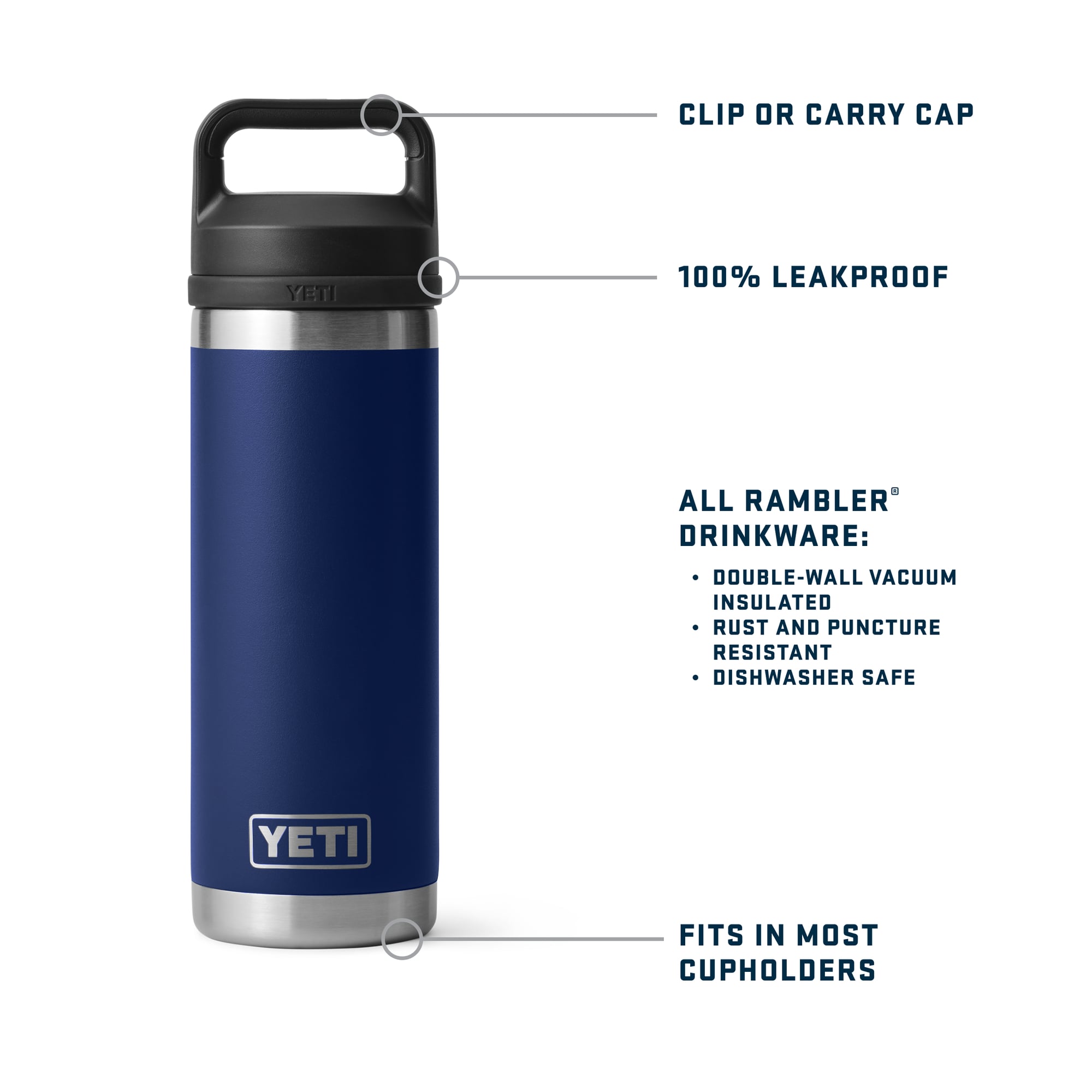 Gourde YETI Vancouver Canucks 532 ml (18 oz) Rambler Chug