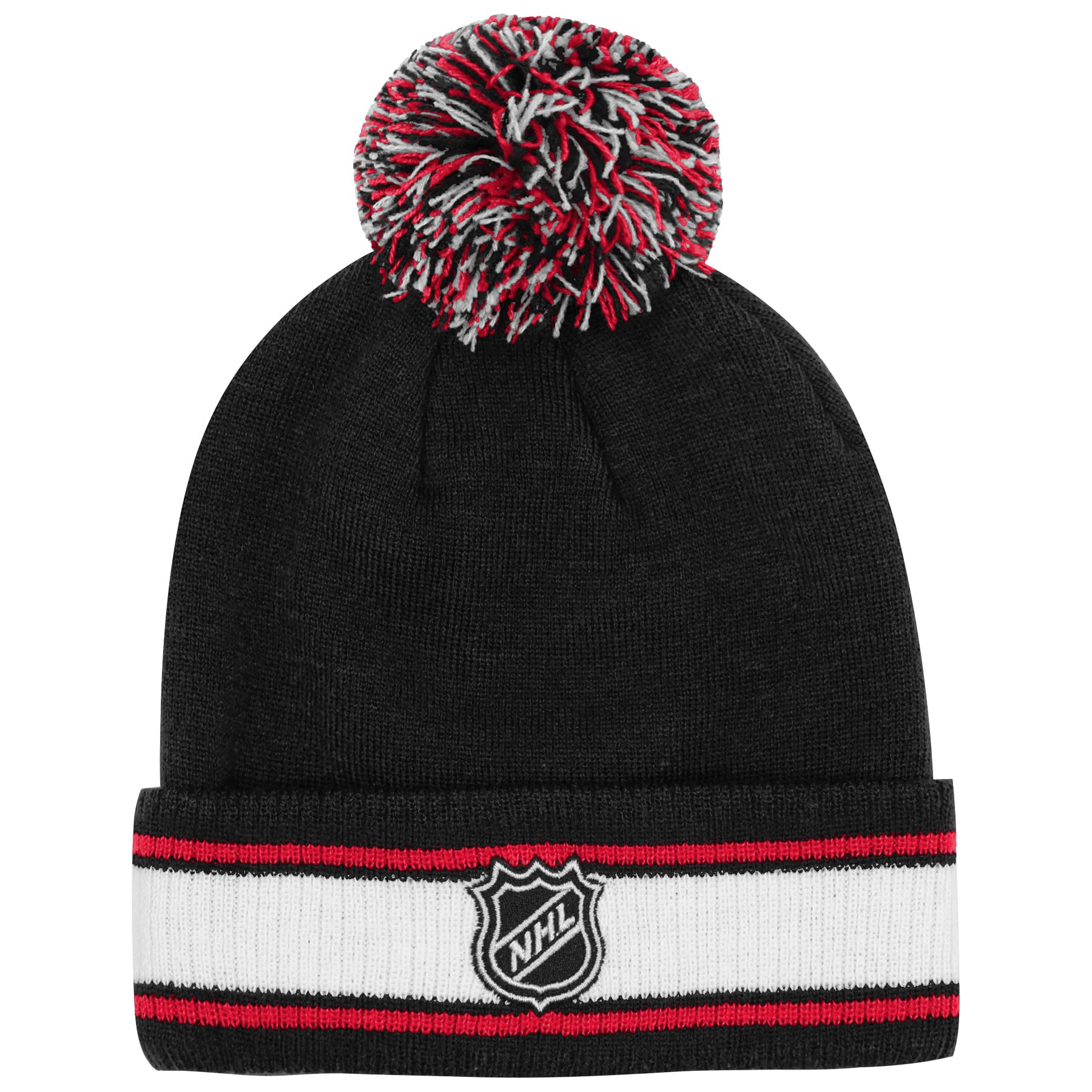 Youth Fanatics  Black Vancouver Canucks Authentic Pro Cuffed Knit Hat with Pom
