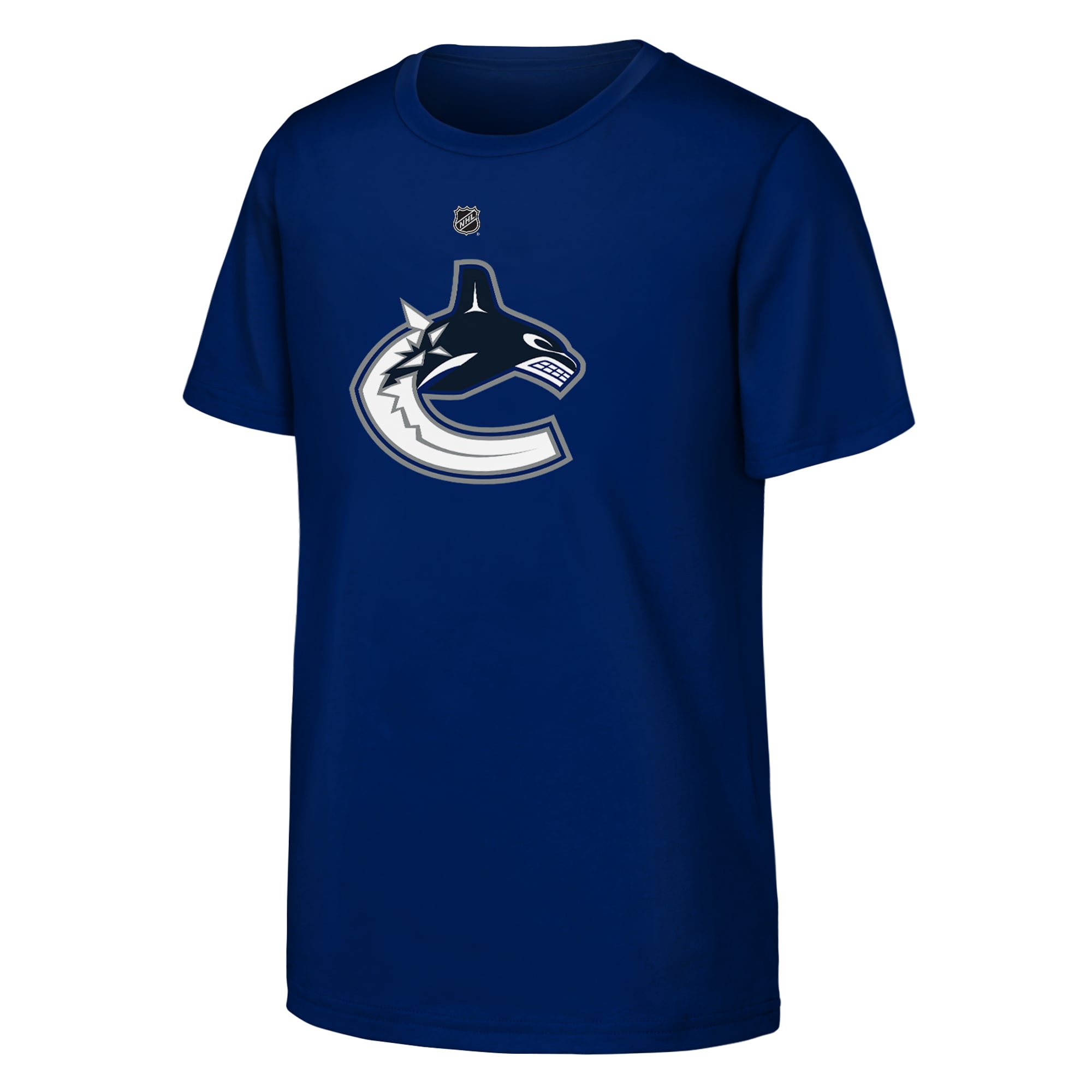 T-shirt Outerstuff bleu pour jeunes avec logo principal des Canucks de Vancouver