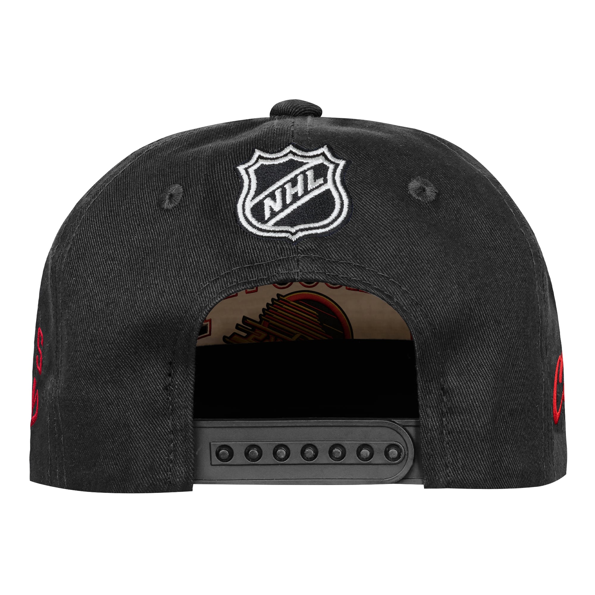 Casquette à pression Outerstuff crème/noire pour jeunes des Canucks de Vancouver