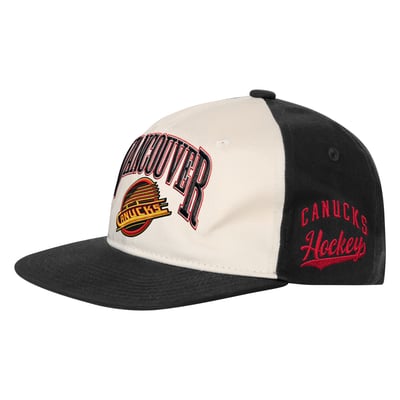 Youth Vancouver Canucks Outerstuff Cream/Black Arch Snapback Hat
