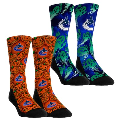  Vancouver Canucks Rock Em Youth Halloween Crew Socks 2-Pack Set - Orange
