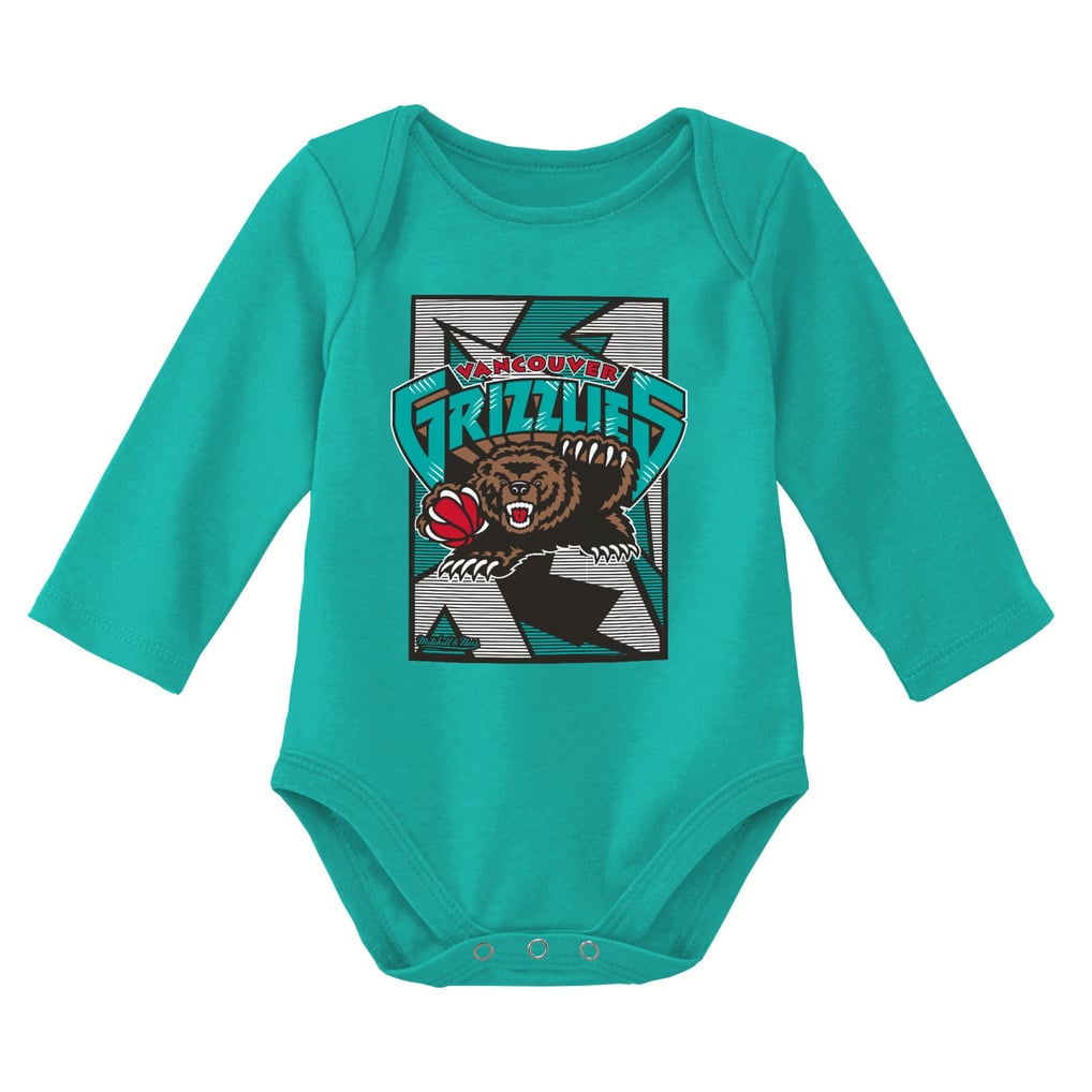 Vancouver Grizzlies Mitchell & Ness Infant Hardwood Classics Bodysuits & Cuffed Knit Hat Set - Black/Turquoise