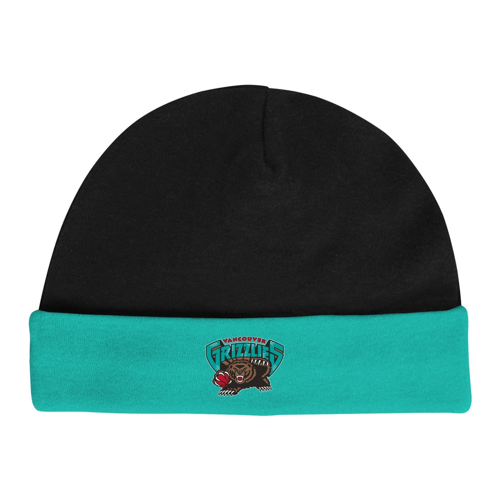 Vancouver Grizzlies Mitchell & Ness Infant Hardwood Classics Bodysuits & Cuffed Knit Hat Set - Black/Turquoise