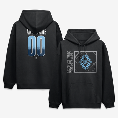 Vancouver Whitecaps FC Big & Tall Home Field Pop Personalized Name & Number Hoodie - Black