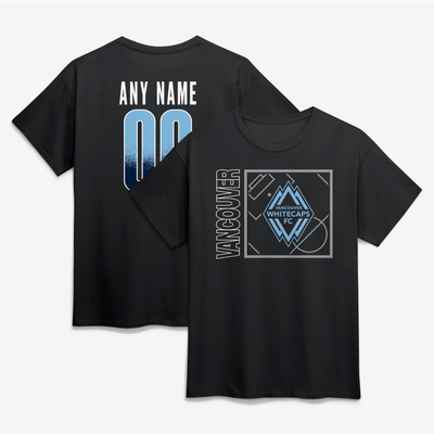 Vancouver Whitecaps FC  Home Field Pop Personalized Name & Number T-Shirt - Black