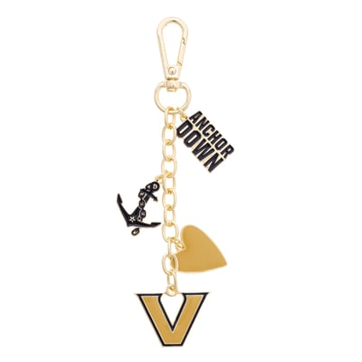 Vanderbilt Commodores CANVAS Style Heart Cluster Bag Charm