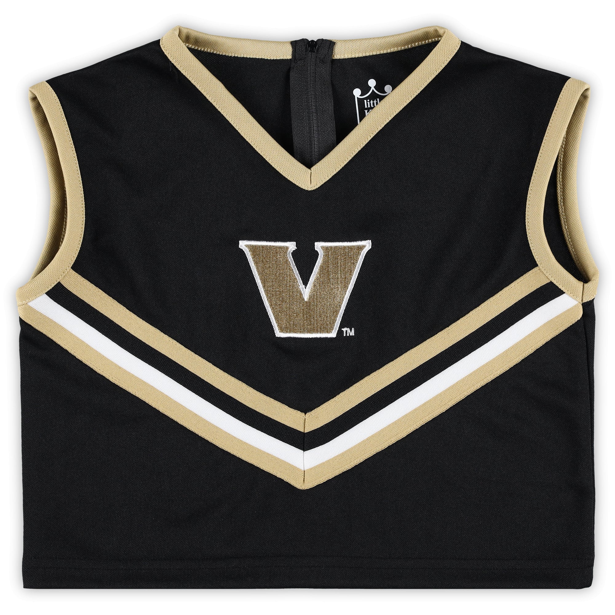 Ensemble de cheerleading deux pièces Little King Black Vanderbilt Commodores pour filles