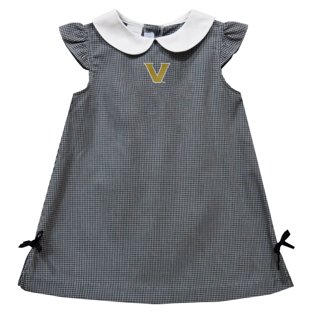 infant black and white dress Girls Vive La Fete Vanderbilt Commodores Mini Check Pattern A-Line Winter Baby Girls Clothing Colour: DARK BROWN Plus Size - Long Sizes:US 2