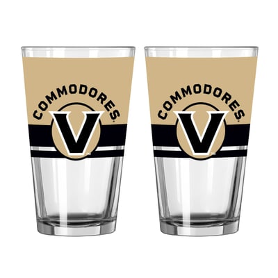 Ensemble de deux verres à bière Horizon de 473 ml (16 oz) à l'effigie des Vanderbilt Commodores.