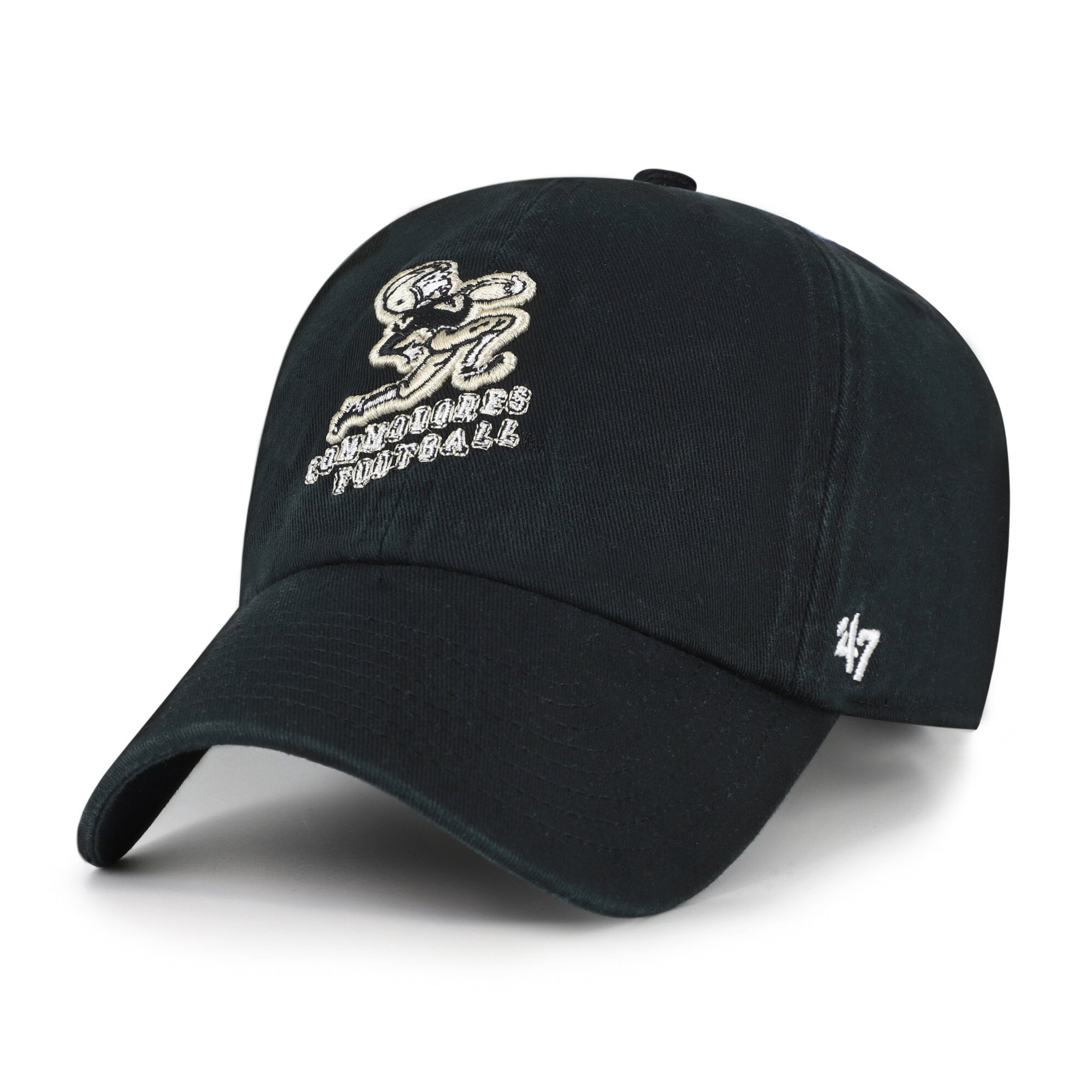 Men's '47 Black Vanderbilt Commodores Vault Clean Up Adjustable Hat