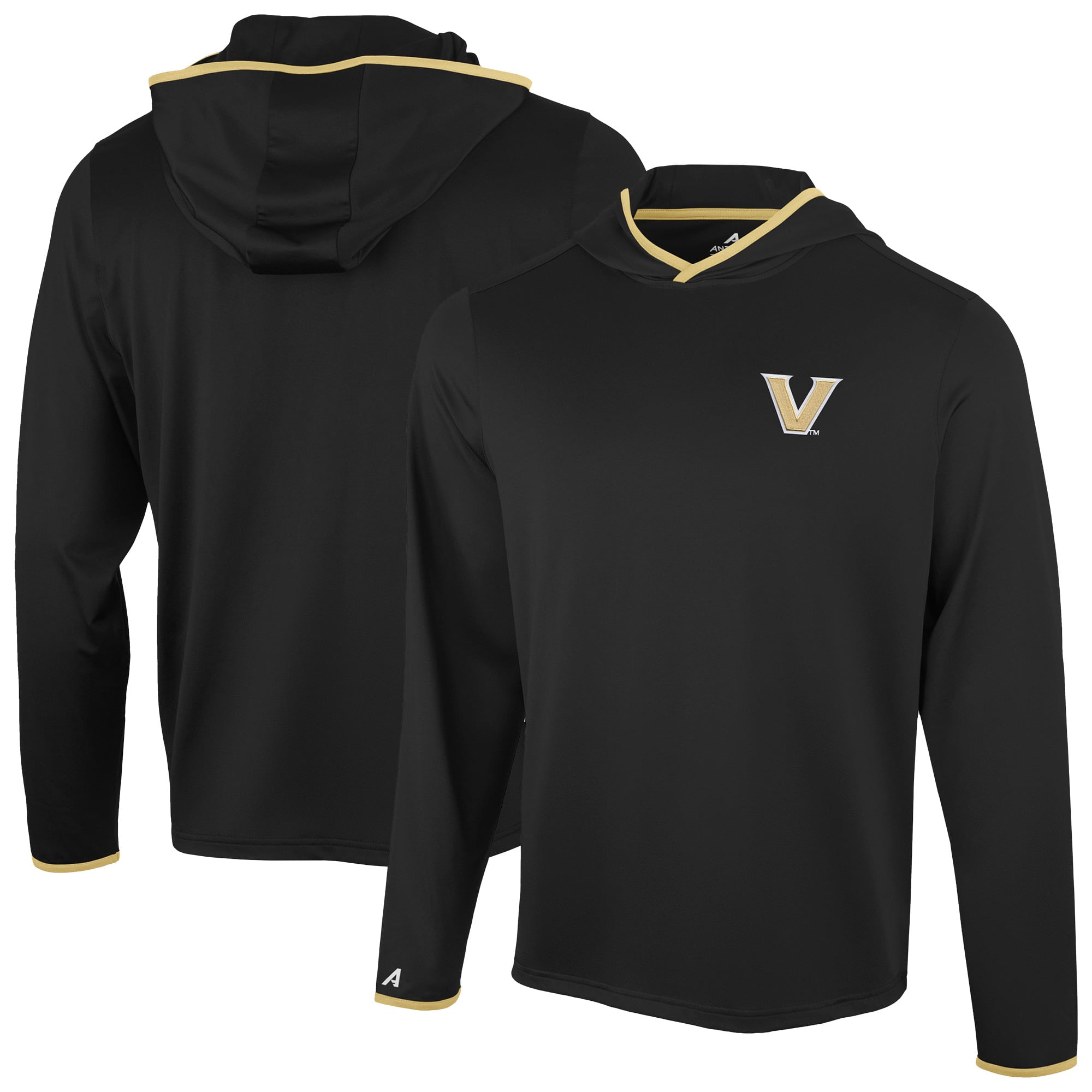 T-shirt à capuche manches longues Antigua Black Vanderbilt Commodores Brink Color Pop pour homme