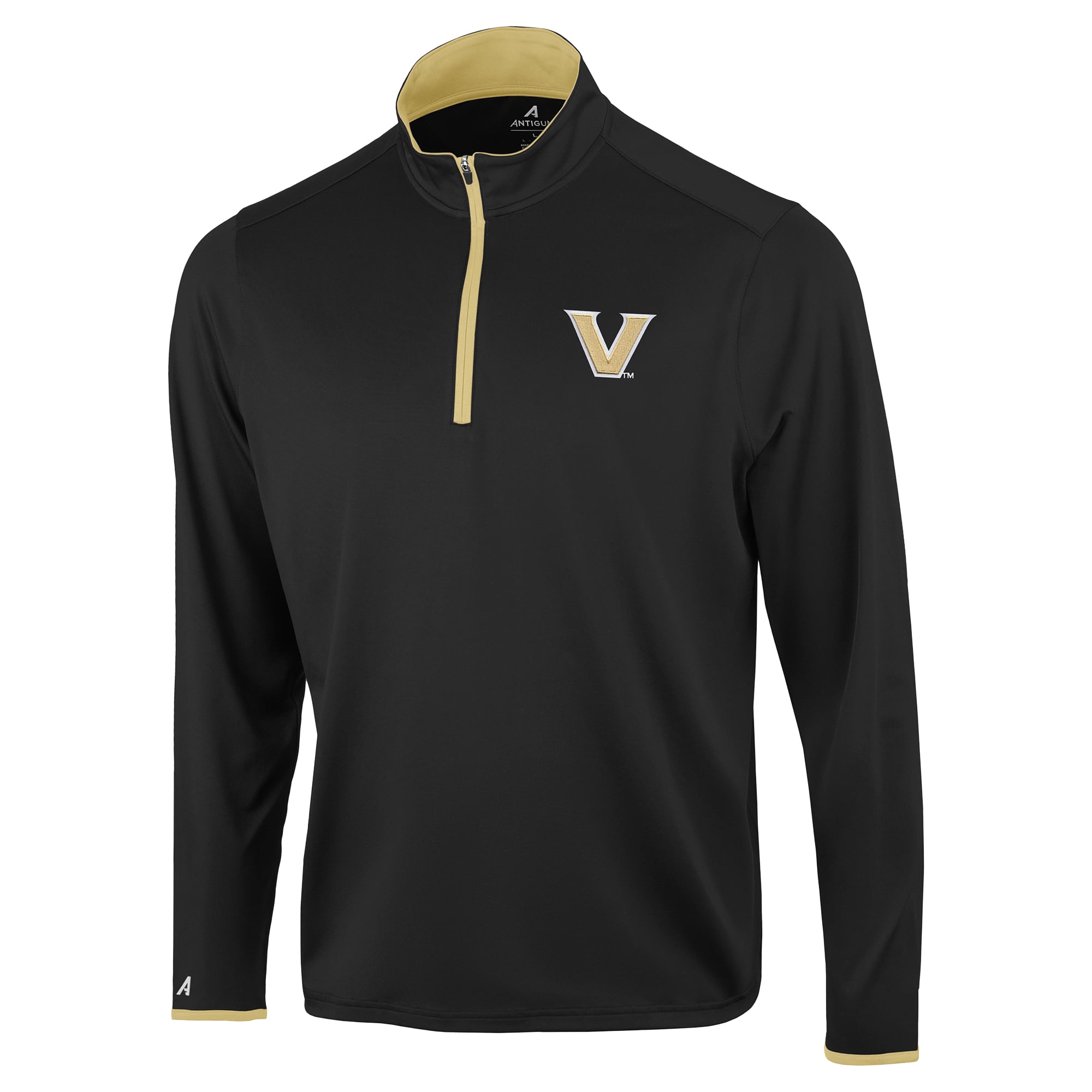 Pull à col zippé Antigua Black Vanderbilt Commodores Brink Color Pop pour homme