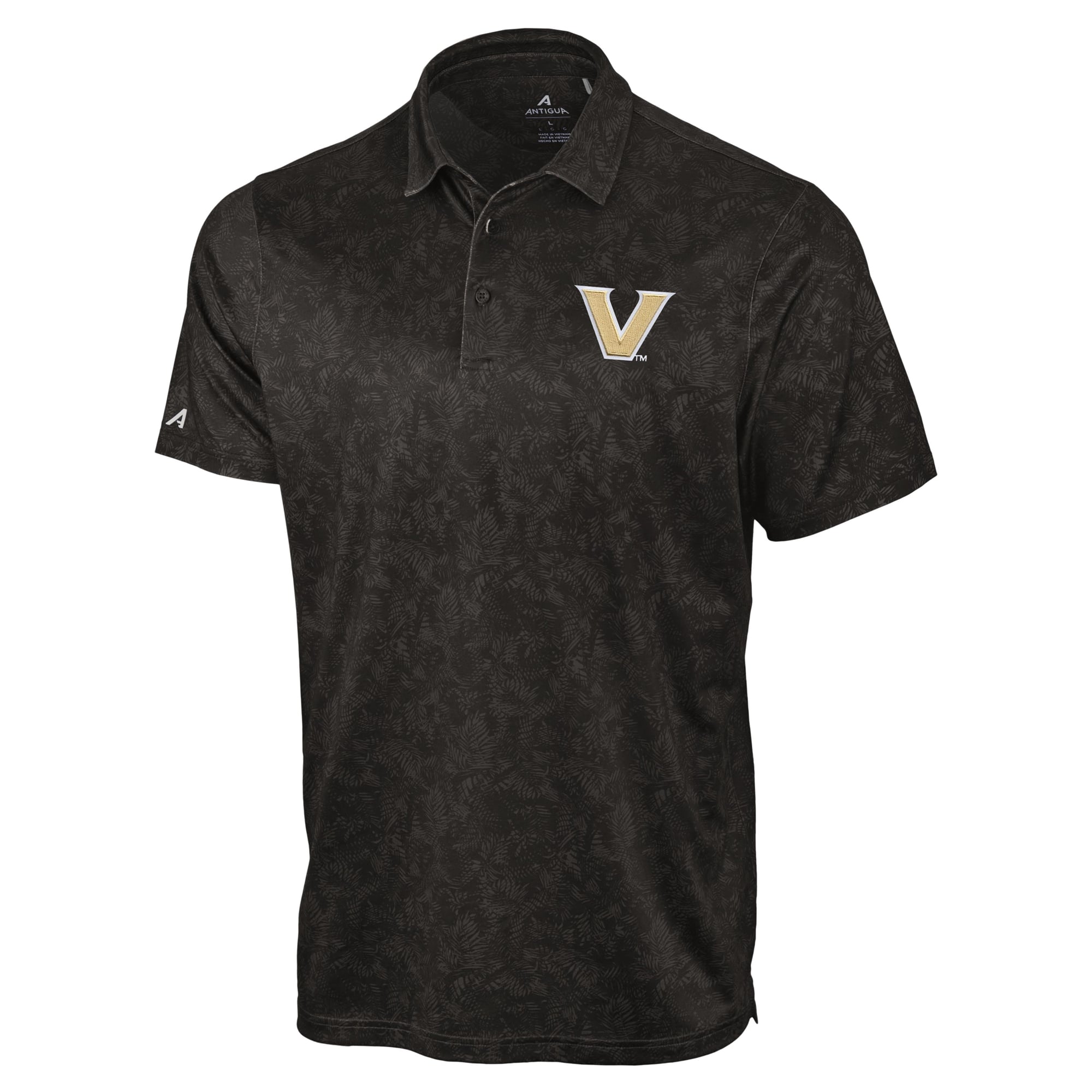 Polo Antigua noir pour homme, modèle Vanderbilt Commodores Lush