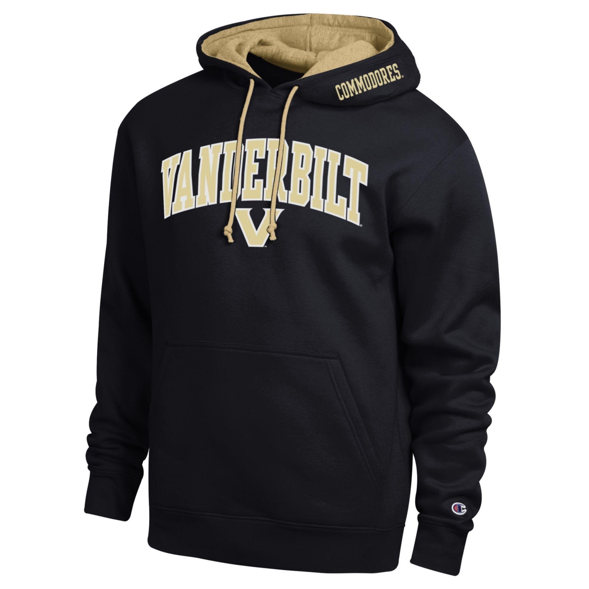 Men's Champion  Black Vanderbilt Commodores Arch Tackle Twill Hoodie
