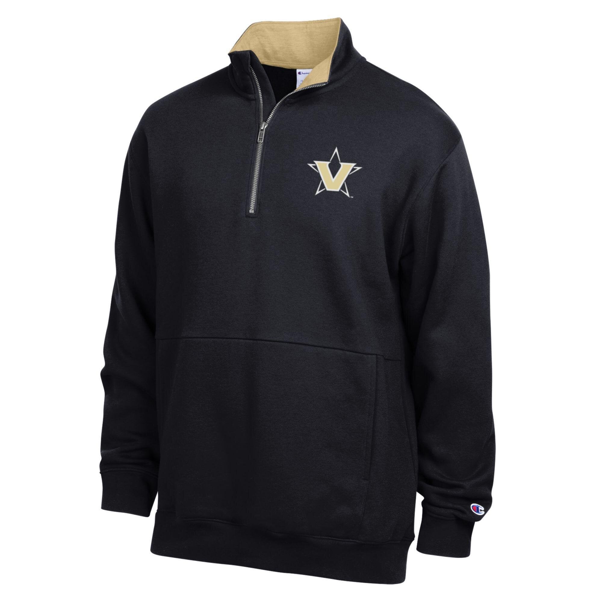 Pull-over en polaire à col zippé Champion noir Vanderbilt Commodores pour homme
