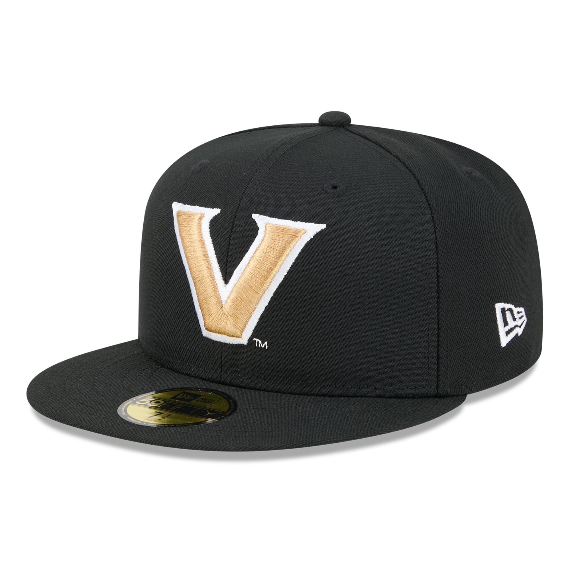 Men's New Era Black Vanderbilt Commodores Core 59FIFTY Fitted Hat