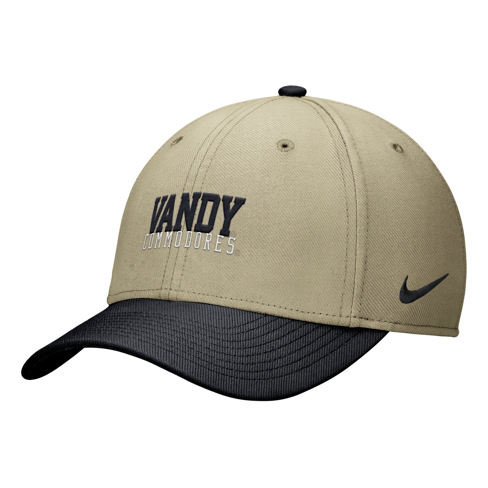 Men's Nike Beige/Black Vanderbilt Commodores Dri-FIT SwooshFlex Hat