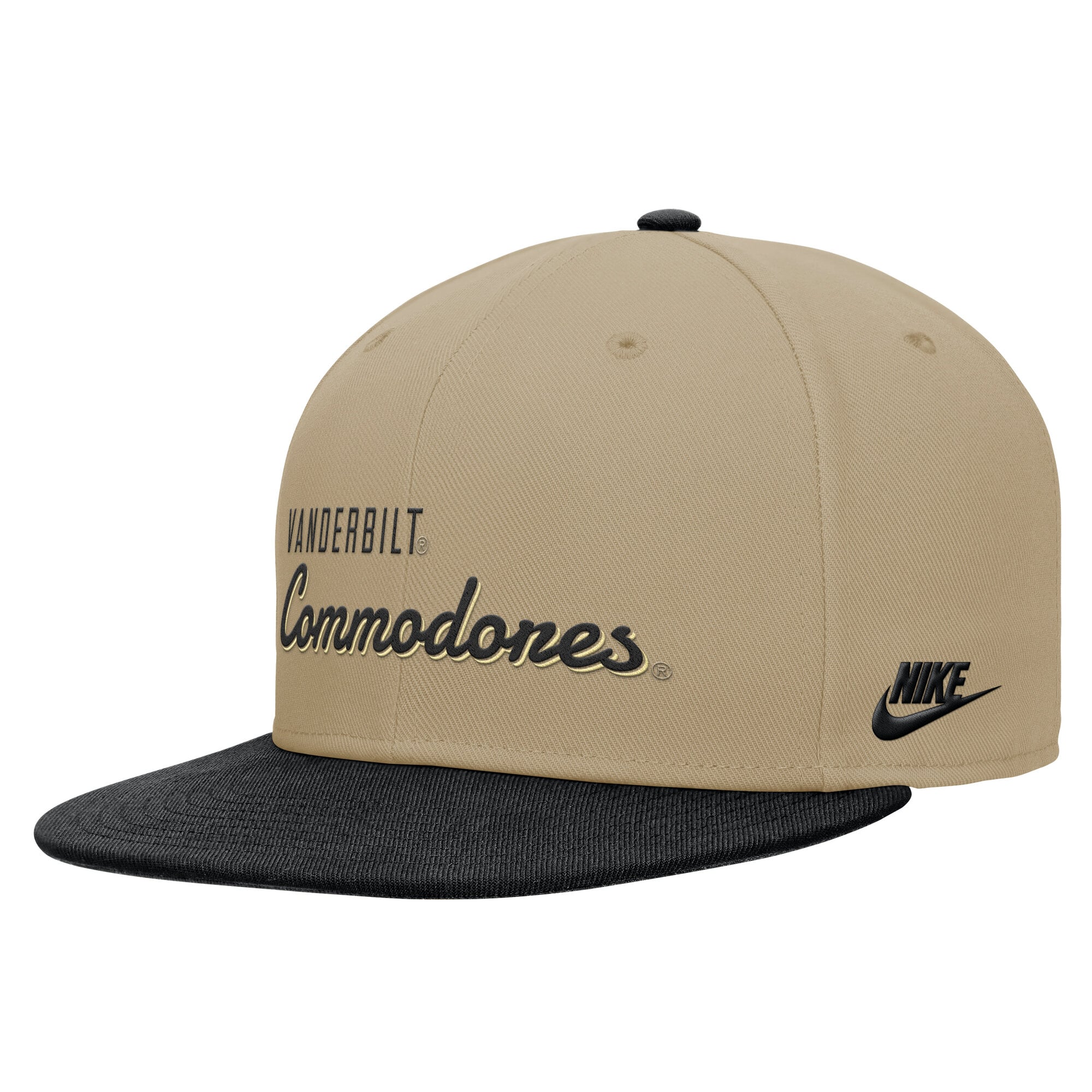Men's Nike Beige/Black Vanderbilt Commodores Pro Dri-FIT Snapback Hat